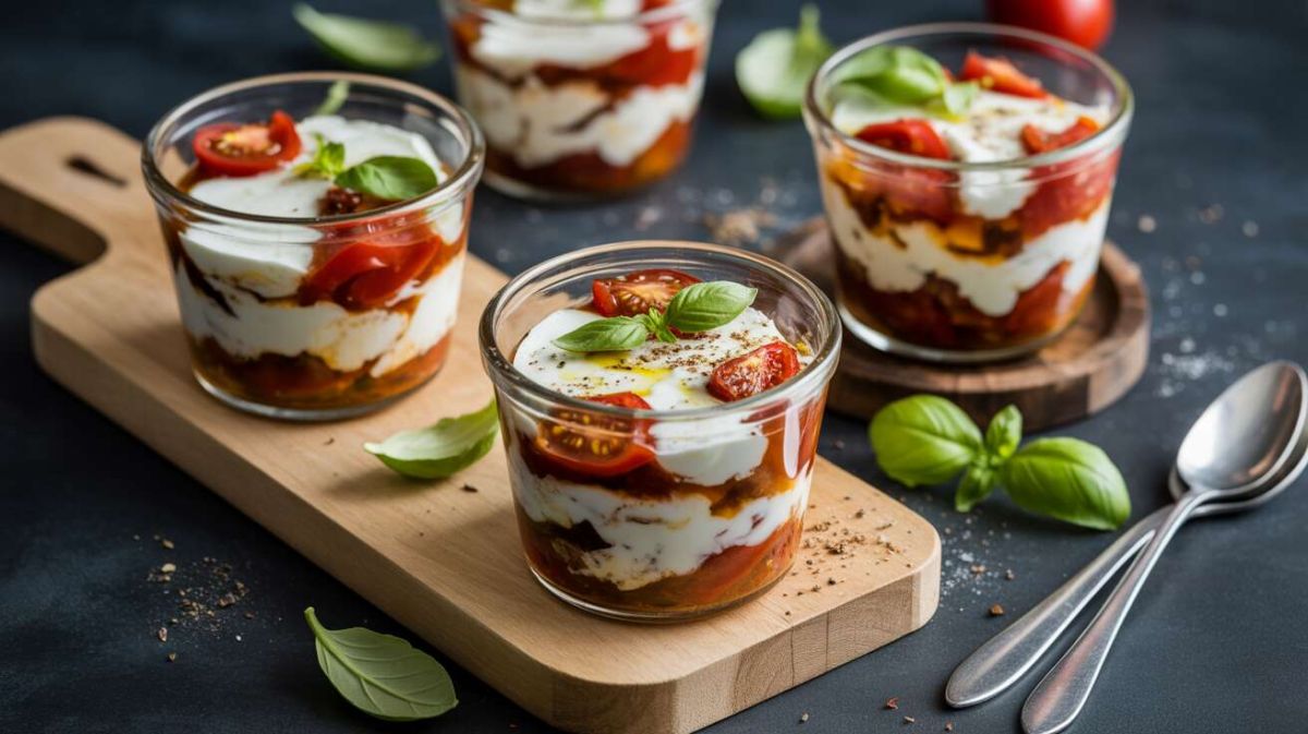 Verrine tomate-chèvre-basilic : une symphonie de saveurs