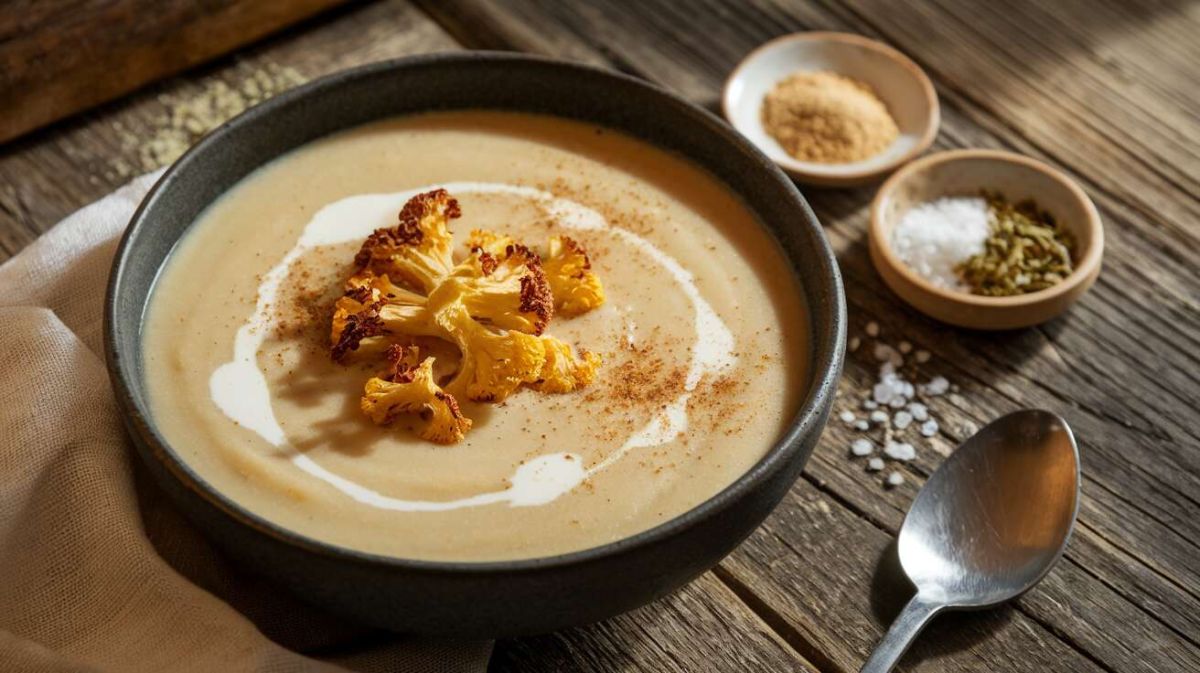 La douceur automnale d'une soupe crémeuse au chou-fleur