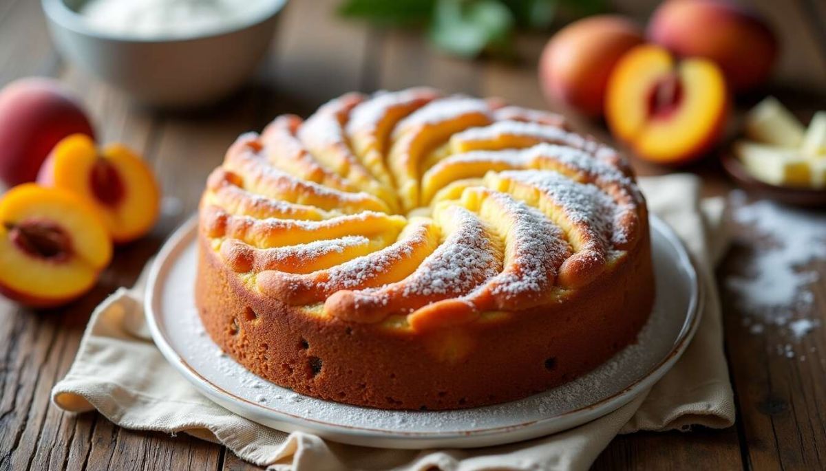 Un délice fruité : le gâteau aux pêches qui va surprendre vos convives