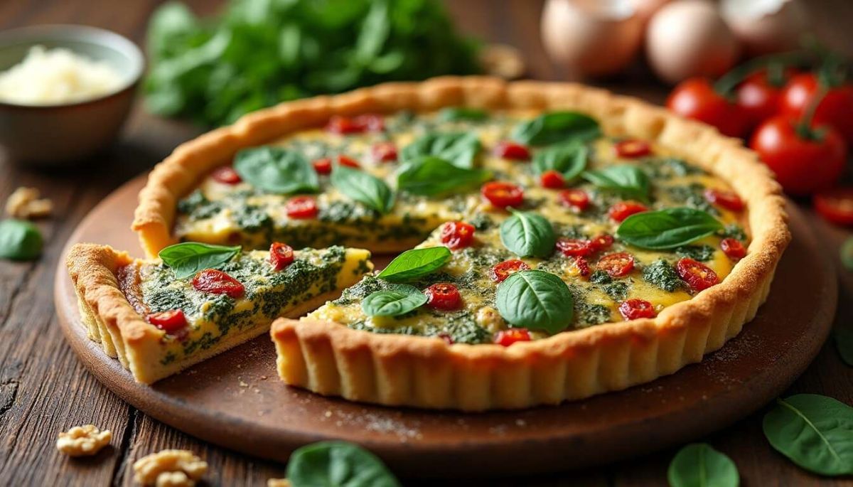 Découvrez la quiche légère italienne aux épinards et tomates séchées