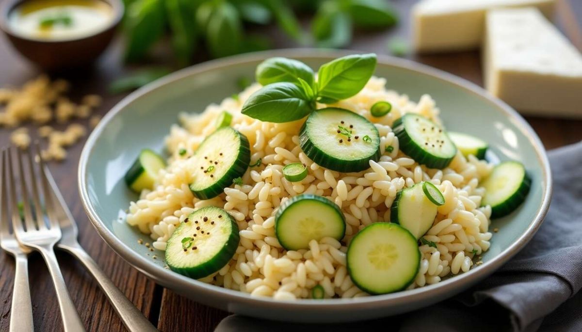 Recette d’orzo aux courgettes et crème de Feta