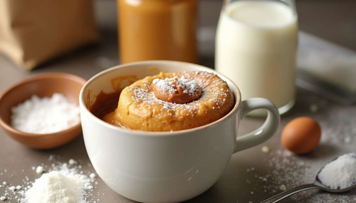 Mug cake au beurre de cacahuète : un délice prêt en 5 minutes