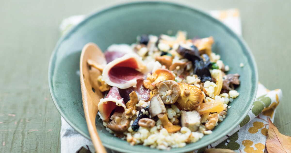 Une recette de céréales tièdes aux champignons
