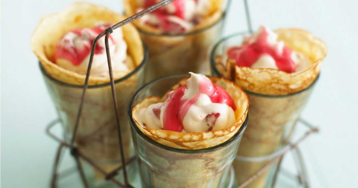les délicieux cornets de crêpe à la crème qui séduisent les papilles