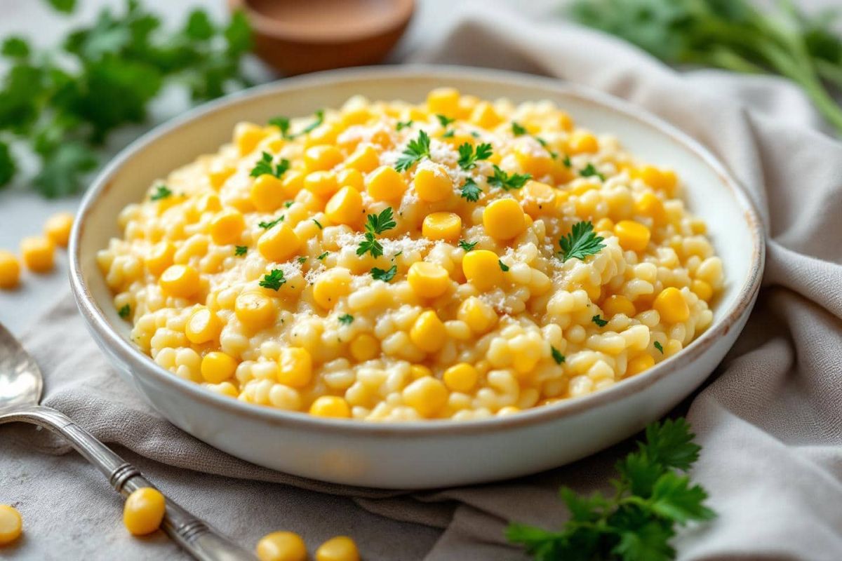 Savourez l'été avec un risotto crémeux au maïs frais