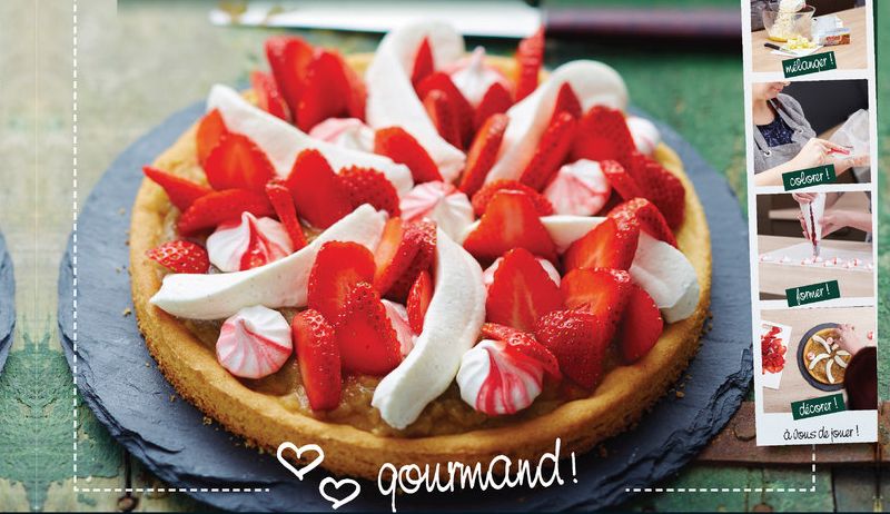 Tarte gourmande rhubarbe, fraise & chantilly au mascarpone