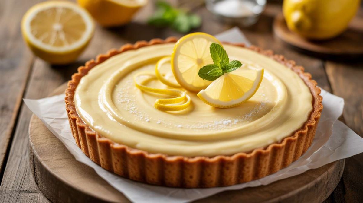 Une tarte crémeuse au fromage frais et citron qui éveille les papilles