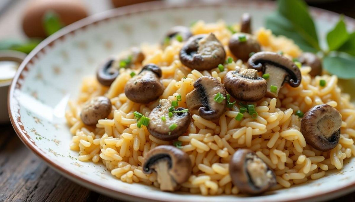 Champignons et riz à la crème : une invitation à la gourmandise
