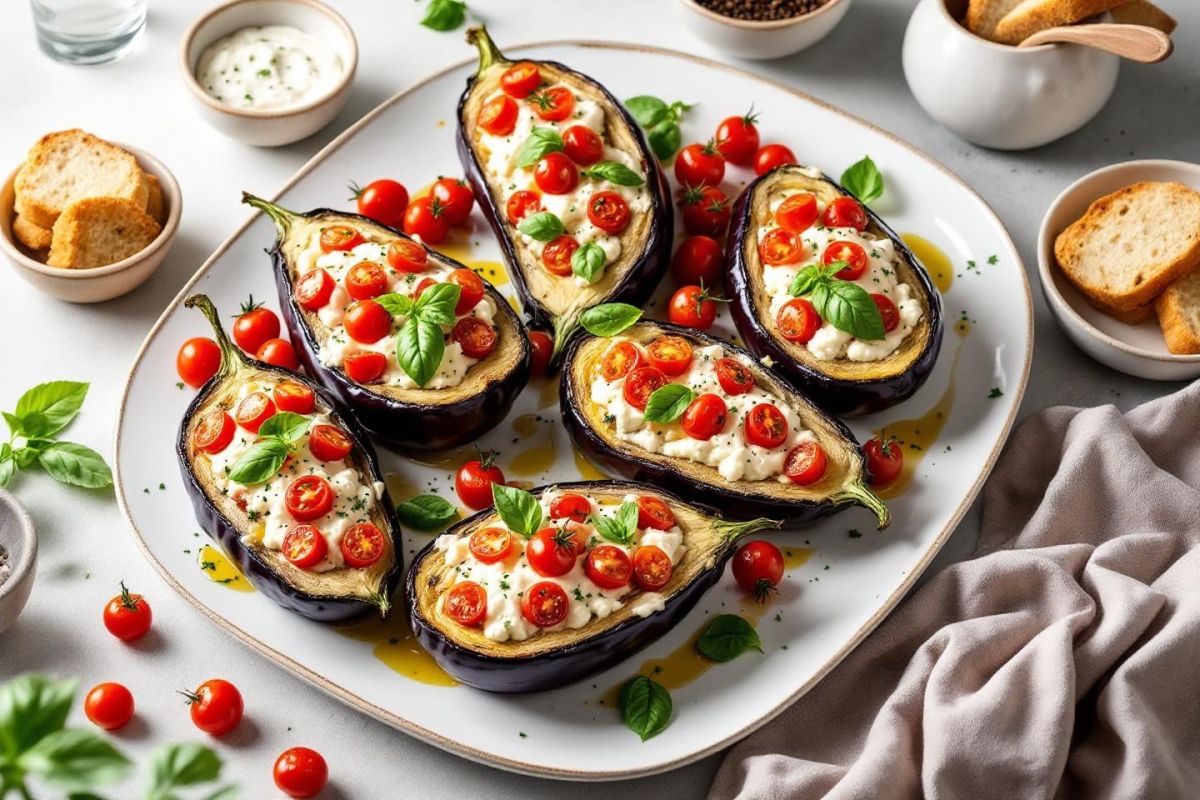 Un dîner d'été inoubliable avec des aubergines farcies à la ricotta et à la tomate